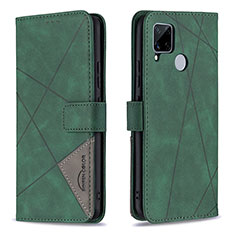 Coque Portefeuille Livre Cuir Etui Clapet B08F pour Realme 7i RMX2193 Vert