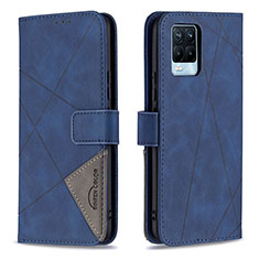 Coque Portefeuille Livre Cuir Etui Clapet B08F pour Realme 8 4G Bleu