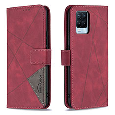 Coque Portefeuille Livre Cuir Etui Clapet B08F pour Realme 8 4G Rouge