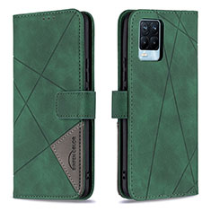 Coque Portefeuille Livre Cuir Etui Clapet B08F pour Realme 8 4G Vert