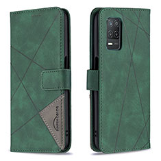 Coque Portefeuille Livre Cuir Etui Clapet B08F pour Realme 8 5G Vert