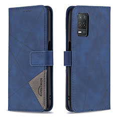 Coque Portefeuille Livre Cuir Etui Clapet B08F pour Realme 8s 5G Bleu