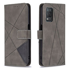 Coque Portefeuille Livre Cuir Etui Clapet B08F pour Realme 8s 5G Gris