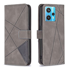 Coque Portefeuille Livre Cuir Etui Clapet B08F pour Realme 9 4G Gris