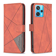 Coque Portefeuille Livre Cuir Etui Clapet B08F pour Realme 9 4G Orange