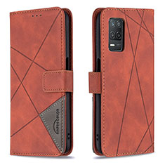 Coque Portefeuille Livre Cuir Etui Clapet B08F pour Realme 9 5G India Orange