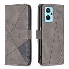 Coque Portefeuille Livre Cuir Etui Clapet B08F pour Realme 9i 4G Gris