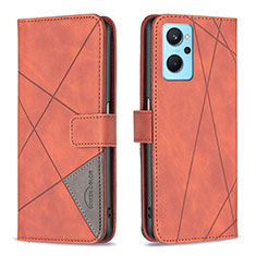 Coque Portefeuille Livre Cuir Etui Clapet B08F pour Realme 9i 4G Orange