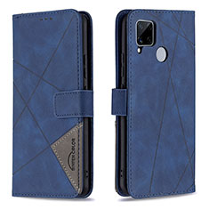 Coque Portefeuille Livre Cuir Etui Clapet B08F pour Realme C12 Bleu