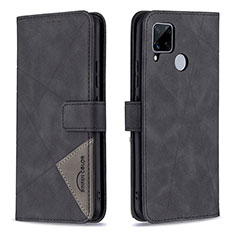 Coque Portefeuille Livre Cuir Etui Clapet B08F pour Realme C12 Noir