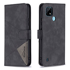 Coque Portefeuille Livre Cuir Etui Clapet B08F pour Realme C21 Noir