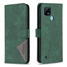 Coque Portefeuille Livre Cuir Etui Clapet B08F pour Realme C21 Vert