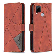 Coque Portefeuille Livre Cuir Etui Clapet B08F pour Realme C25 Orange