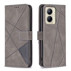 Coque Portefeuille Livre Cuir Etui Clapet B08F pour Realme C33 (2023) Gris