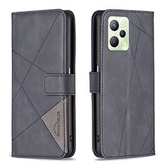 Coque Portefeuille Livre Cuir Etui Clapet B08F pour Realme C35 Noir