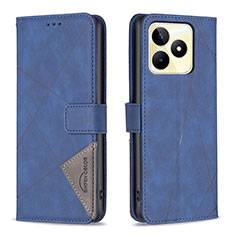 Coque Portefeuille Livre Cuir Etui Clapet B08F pour Realme C51 Bleu