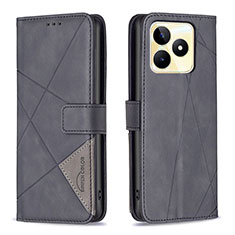 Coque Portefeuille Livre Cuir Etui Clapet B08F pour Realme C51 Noir