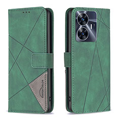 Coque Portefeuille Livre Cuir Etui Clapet B08F pour Realme C55 Vert