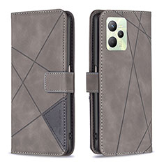 Coque Portefeuille Livre Cuir Etui Clapet B08F pour Realme Narzo 50A Prime Gris