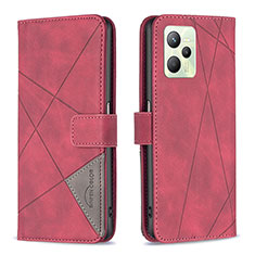 Coque Portefeuille Livre Cuir Etui Clapet B08F pour Realme Narzo 50A Prime Rouge