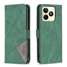 Coque Portefeuille Livre Cuir Etui Clapet B08F pour Realme Narzo N53 Vert