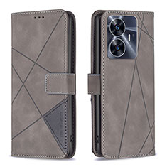 Coque Portefeuille Livre Cuir Etui Clapet B08F pour Realme Narzo N55 Gris