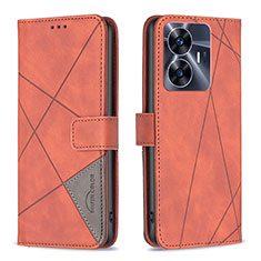 Coque Portefeuille Livre Cuir Etui Clapet B08F pour Realme Narzo N55 Orange