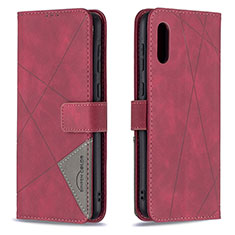 Coque Portefeuille Livre Cuir Etui Clapet B08F pour Samsung Galaxy A02 Rouge