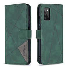 Coque Portefeuille Livre Cuir Etui Clapet B08F pour Samsung Galaxy A02s Vert