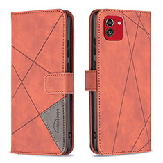 Coque Portefeuille Livre Cuir Etui Clapet B08F pour Samsung Galaxy A03 Orange