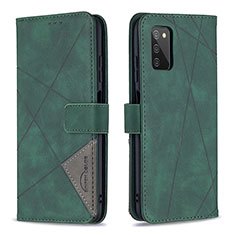 Coque Portefeuille Livre Cuir Etui Clapet B08F pour Samsung Galaxy A03s Vert