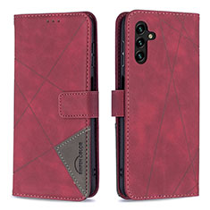 Coque Portefeuille Livre Cuir Etui Clapet B08F pour Samsung Galaxy A04s Rouge