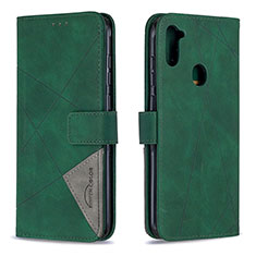 Coque Portefeuille Livre Cuir Etui Clapet B08F pour Samsung Galaxy A11 Vert