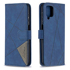 Coque Portefeuille Livre Cuir Etui Clapet B08F pour Samsung Galaxy A12 5G Bleu