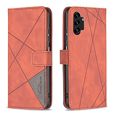 Coque Portefeuille Livre Cuir Etui Clapet B08F pour Samsung Galaxy A13 4G Orange