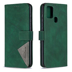 Coque Portefeuille Livre Cuir Etui Clapet B08F pour Samsung Galaxy A21s Vert