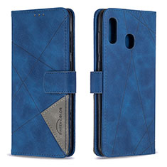 Coque Portefeuille Livre Cuir Etui Clapet B08F pour Samsung Galaxy A30 Bleu