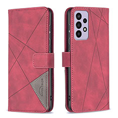 Coque Portefeuille Livre Cuir Etui Clapet B08F pour Samsung Galaxy A73 5G Rouge