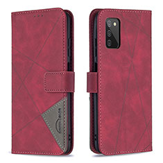 Coque Portefeuille Livre Cuir Etui Clapet B08F pour Samsung Galaxy F02S SM-E025F Rouge