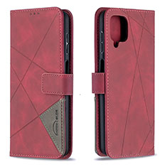 Coque Portefeuille Livre Cuir Etui Clapet B08F pour Samsung Galaxy F12 Rouge