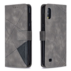 Coque Portefeuille Livre Cuir Etui Clapet B08F pour Samsung Galaxy M10 Gris