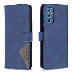 Coque Portefeuille Livre Cuir Etui Clapet B08F pour Samsung Galaxy M52 5G Bleu