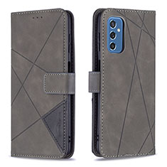 Coque Portefeuille Livre Cuir Etui Clapet B08F pour Samsung Galaxy M52 5G Gris