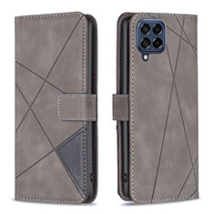 Coque Portefeuille Livre Cuir Etui Clapet B08F pour Samsung Galaxy M53 5G Gris