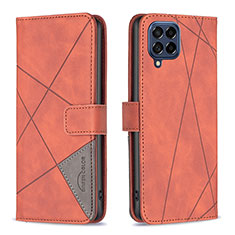 Coque Portefeuille Livre Cuir Etui Clapet B08F pour Samsung Galaxy M53 5G Orange