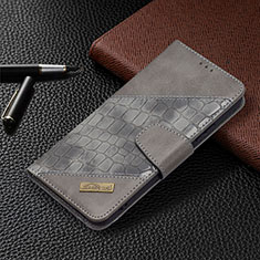 Coque Portefeuille Livre Cuir Etui Clapet B08F pour Samsung Galaxy S21 Plus 5G Gris