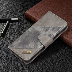 Coque Portefeuille Livre Cuir Etui Clapet B08F pour Samsung Galaxy S21 Ultra 5G Gris