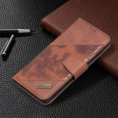 Coque Portefeuille Livre Cuir Etui Clapet B08F pour Samsung Galaxy S21 Ultra 5G Marron