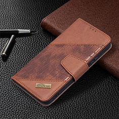 Coque Portefeuille Livre Cuir Etui Clapet B08F pour Samsung Galaxy S22 5G Marron