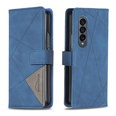 Coque Portefeuille Livre Cuir Etui Clapet B08F pour Samsung Galaxy Z Fold3 5G Bleu